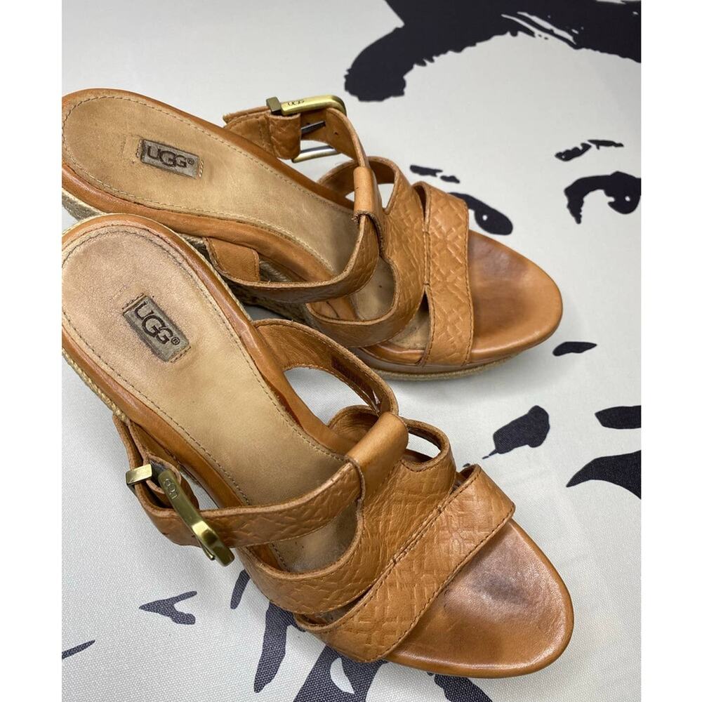 Ugg espadrille leather wedges. US size 8